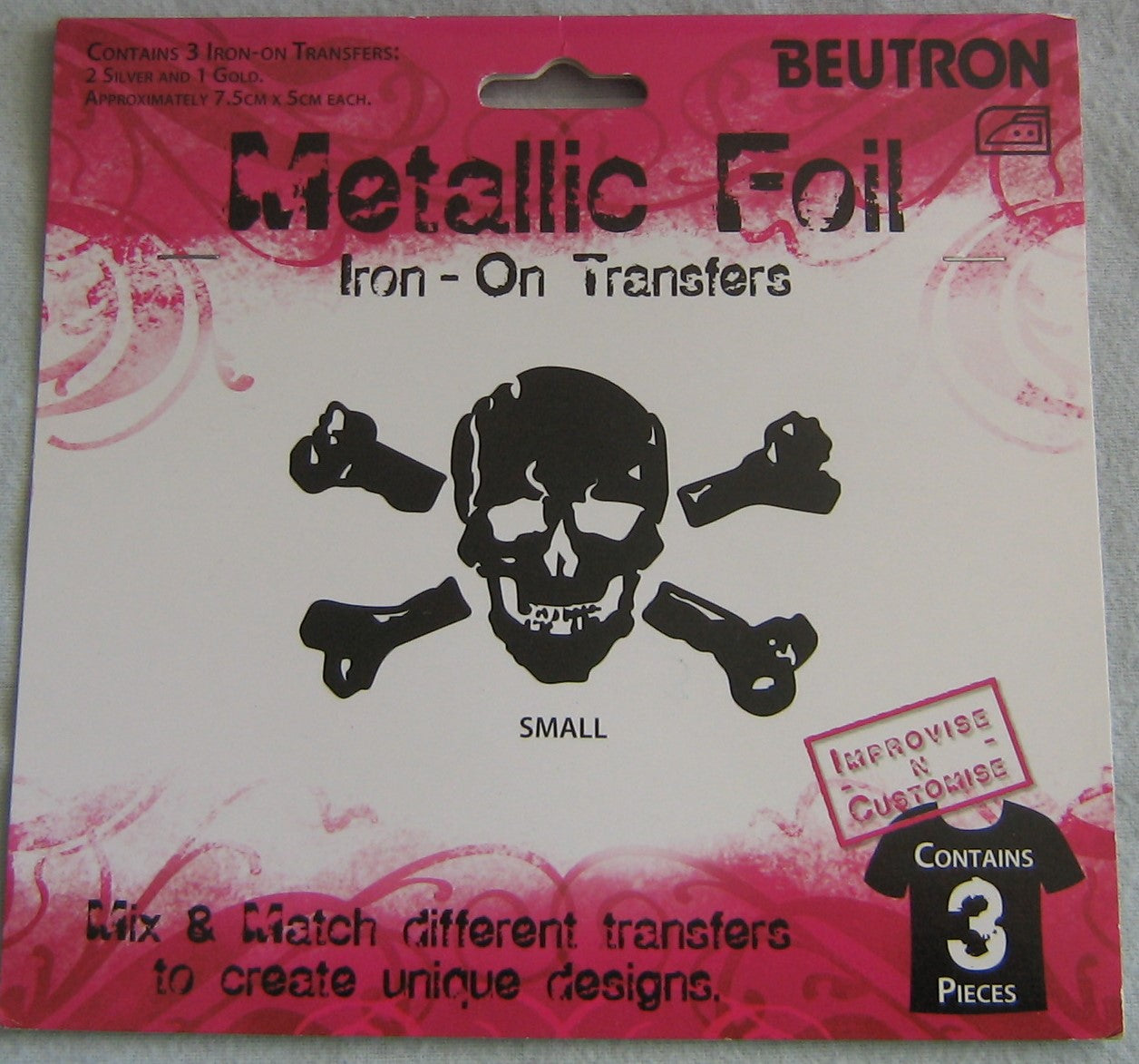 Skull and Cross Bones Iron On Transfer Small